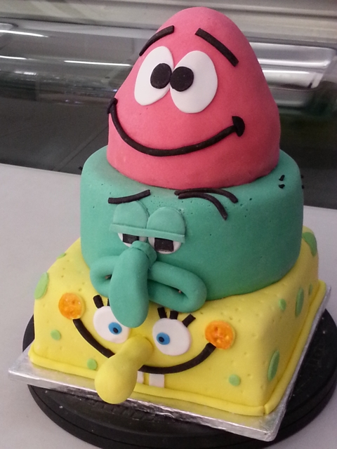 Sponge bob tier cake